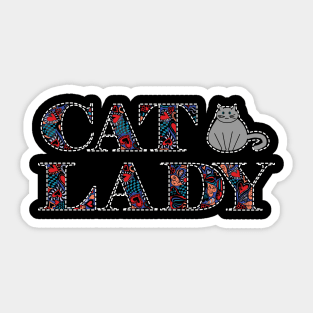 Cat Lady Hearts Dashed Sticker